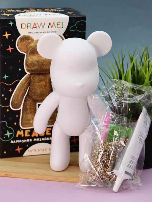 Алмазная мозаика на фигурке Draw Me! «Gold bear», (14*9.5*23 см) 