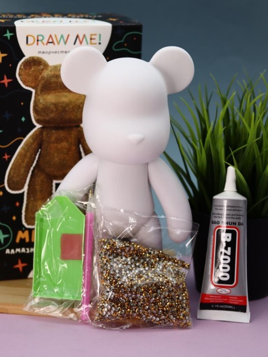 Алмазная мозаика на фигурке Draw Me! «Gold bear», (14*9.5*23 см) 