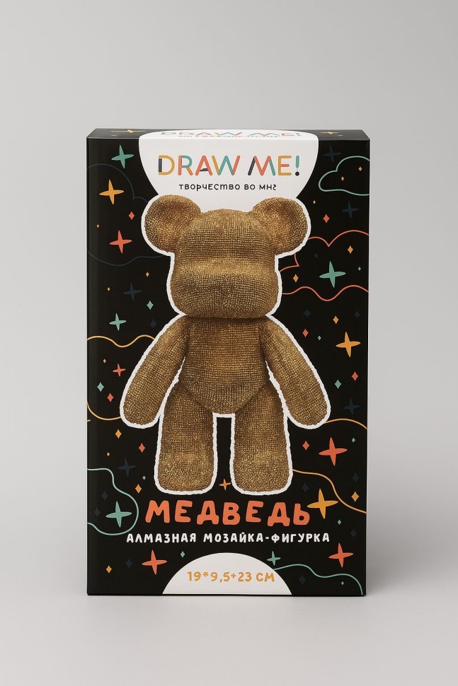 Алмазная мозаика на фигурке Draw Me! "Золотой мишка", (23*14*9,5 см)