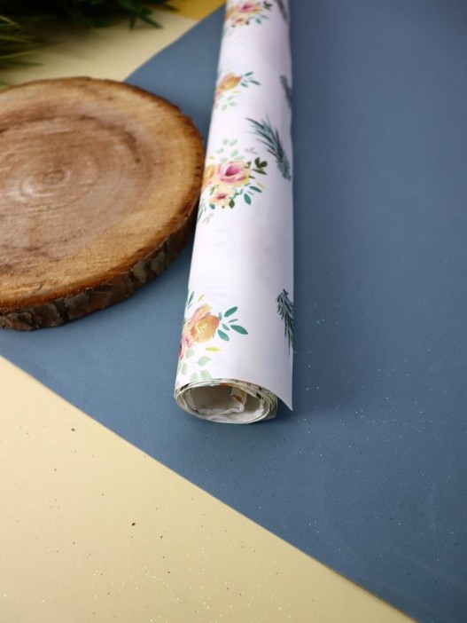 Упаковочная бумага «Flora pineapples», yellow (50*70 см) 