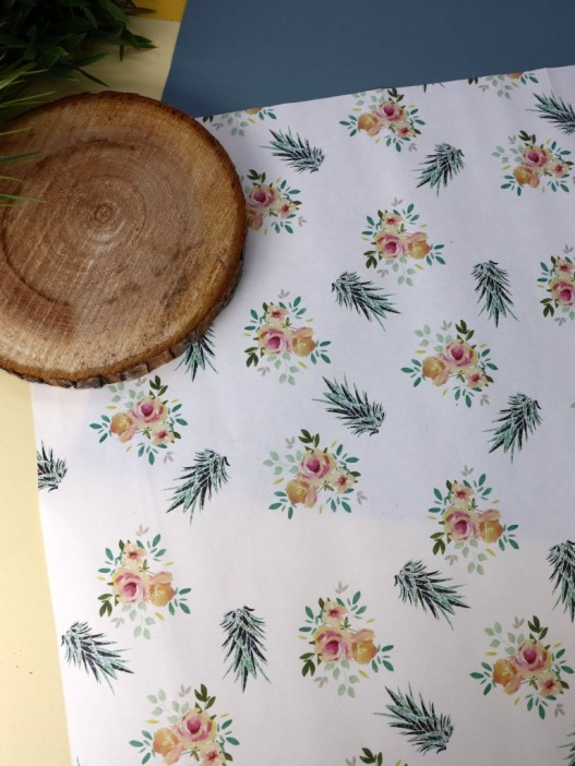 Упаковочная бумага «Flora pineapples», yellow (50*70 см) 