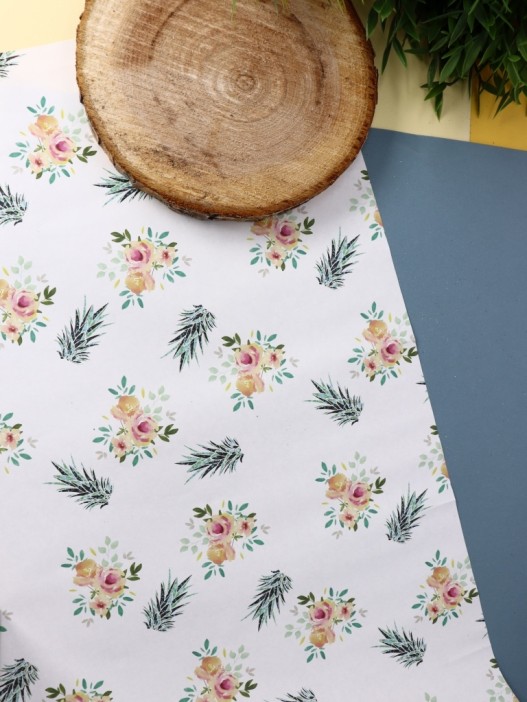 Упаковочная бумага «Flora pineapples», yellow (50*70 см) 