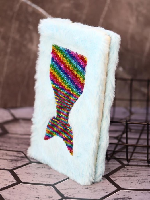 Блокнот плюшевый &quot;Mermaid tail&quot;, mix, 21,5х15 см, плотность 80 гр. 