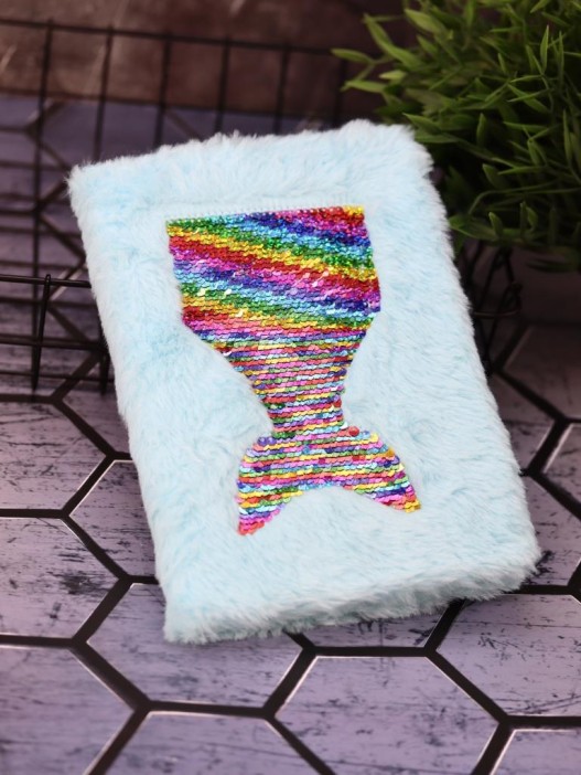 Блокнот плюшевый &quot;Mermaid tail&quot;, mix, 21,5х15 см, плотность 80 гр. 