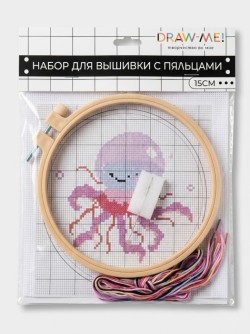 Набор для вышивки с пяльцами Draw Me! «Медуза» 15 см.