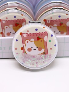 Зеркало раскладное шейкер &quot;Lucky Kittens&quot;, белое, 7*7 см