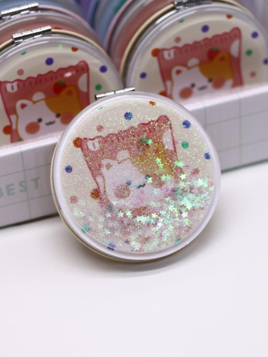 Зеркало раскладное шейкер &quot;Lucky Kittens&quot;, белое, 7*7 см 