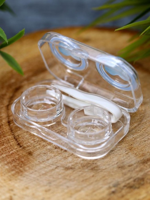 Контейнер для линз «Circle hearts», blue 