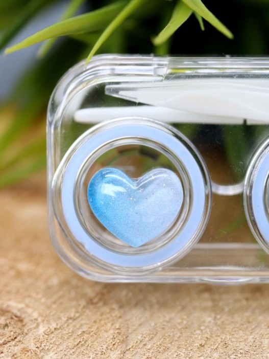 Контейнер для линз «Circle hearts», blue 