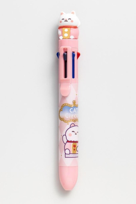 Разноцветная ручка 8 в 1 &quot;Strict cat&quot;, pink 
