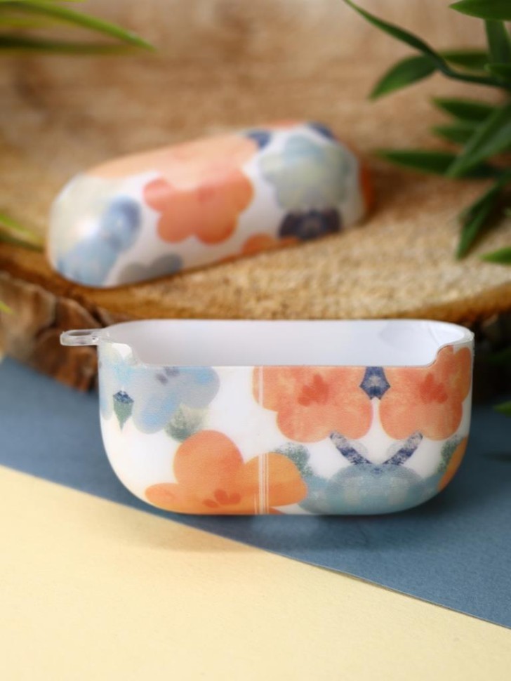 Чехол для AirPods Pro "Flower mix", orange-blue