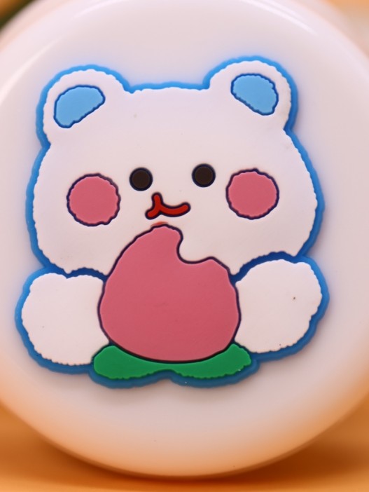 Расческа раскладная с зеркалом "Peach bear folding", white 