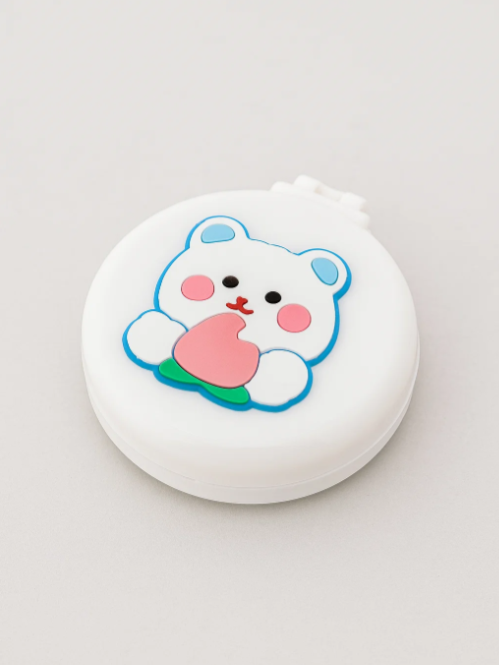Расческа раскладная с зеркалом &quot;Peach bear folding&quot;, white 
