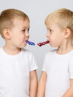 Дудка карнавальная 6 шт. "Funny diamond", (80 мм)