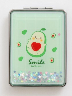 Зеркало-шейкер раскладное "Искорки авокадо" одно (8*6 см)