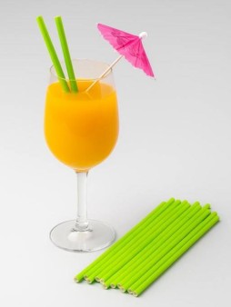 Трубочки одноразовые для напитков 25 шт. "Party go", green (197 мм)