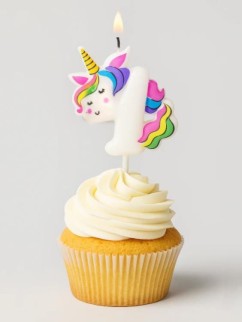 Свеча для торта &quot;Unicorn&quot; цифра 4, (6 см)