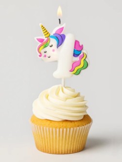 Свеча для торта "Unicorn" цифра 4, (6 см)
