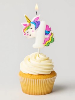 Свеча для торта "Unicorn" цифра 4, (6 см)