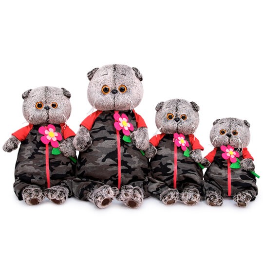 Мягкая игрушка "Басик в камуфляжном комбинезоне" (22 см) 