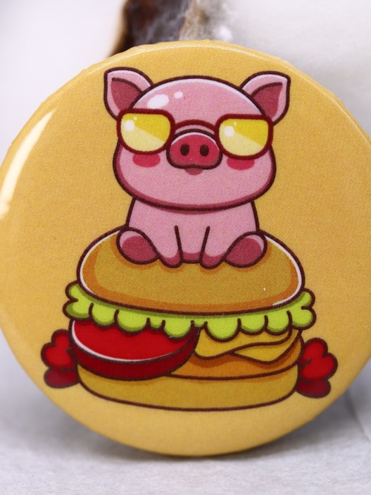 Набор значков 3 шт. iLikeGift «Cool pig with glasses» 