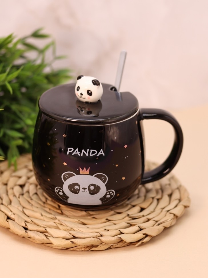 Кружка "King Panda", black (420 мл)
