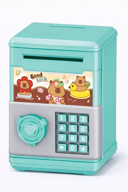 Копилка-сейф "Good luck", green (11.5*8 см), пластик 