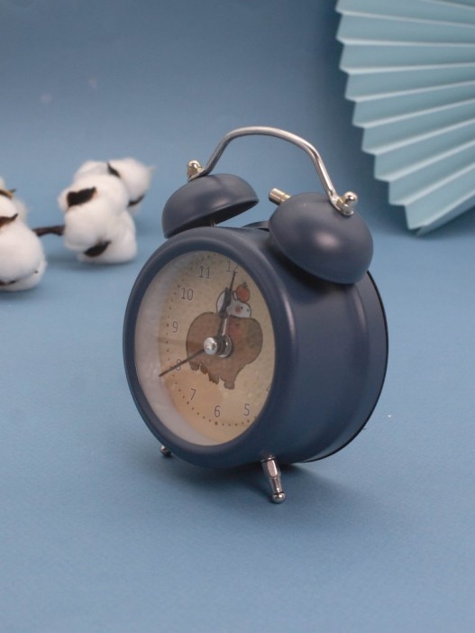 Часы-будильник «Capybara and rabbit», dark blue (12,5х9 см) 