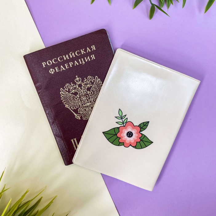 ОБЛОЖКА ДЛЯ ПАСПОРТА &quot;Sloth with flowers&quot;, плотность 600 мкм 