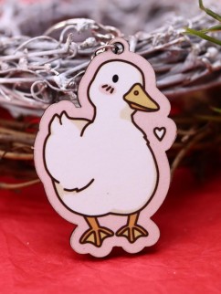 Брелок ECO из дерева "Романтичный гусь"