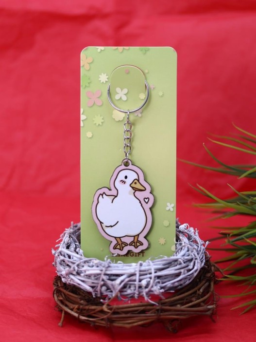 Брелок ECO из дерева "Романтичный гусь" 