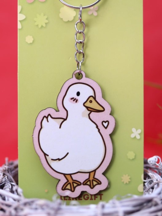 Брелок ECO из дерева "Романтичный гусь" 