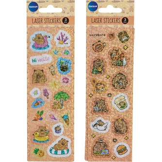 Наклейки лазерные "Капибары", (150*50мм, микс)