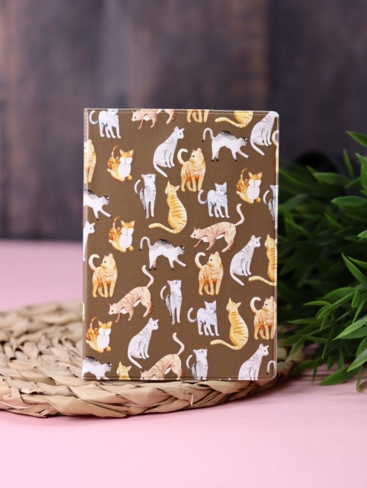 ОБЛОЖКА ДЛЯ ПАСПОРТА &quot;Cat Pattern&quot;, плотность 600 мкм 