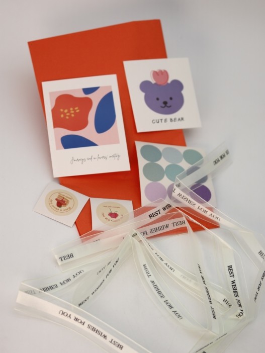 Упаковочный набор д/подарков (2 листа+лента+открытка+5 наклеек) &quot;Fiery wishes&quot;, 50x70см 