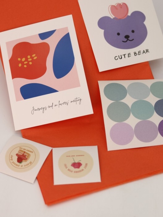 Упаковочный набор д/подарков (2 листа+лента+открытка+5 наклеек) &quot;Fiery wishes&quot;, 50x70см 