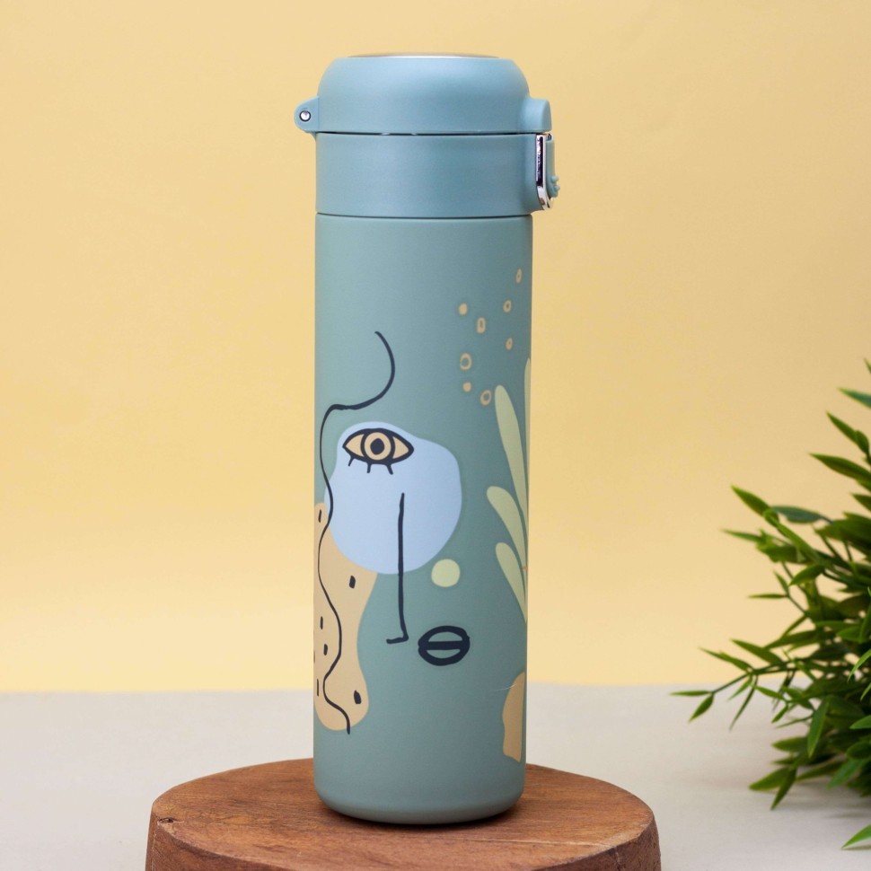 Термос "Leaves", green  (450 ml)