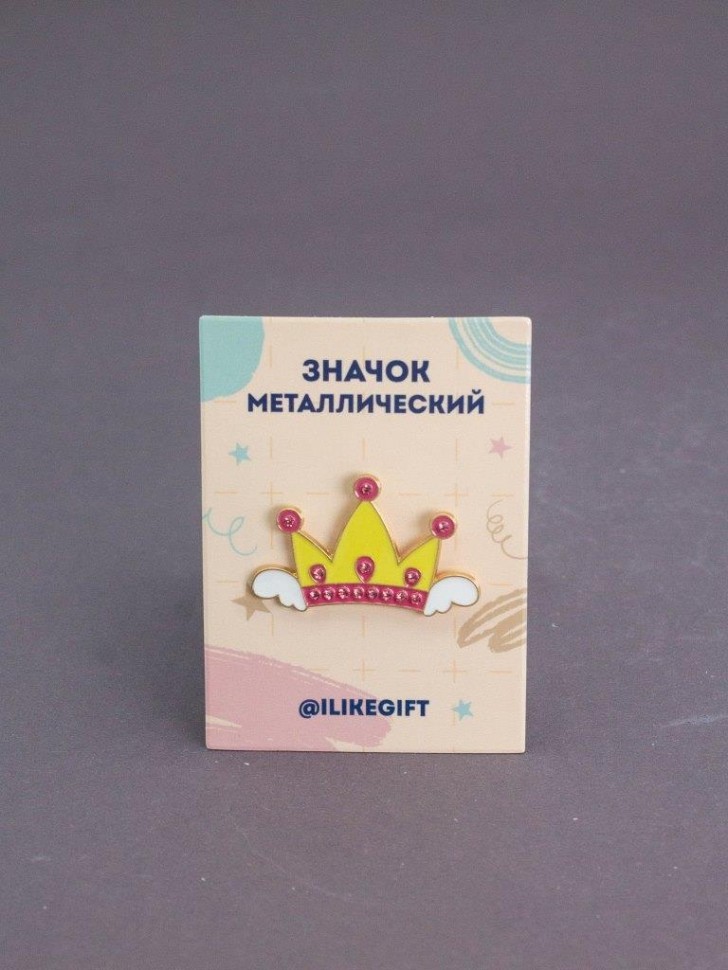 Значок металлический iLikeGift "Крылатая корона"