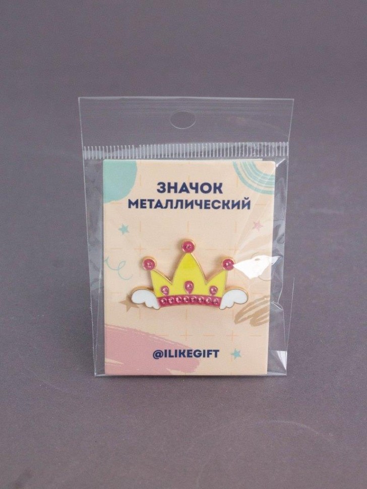 Значок металлический iLikeGift "Крылатая корона"