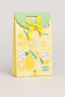 Пакет подарочный (M) "Bunny lemon", yellow (27*19.5*8.6)