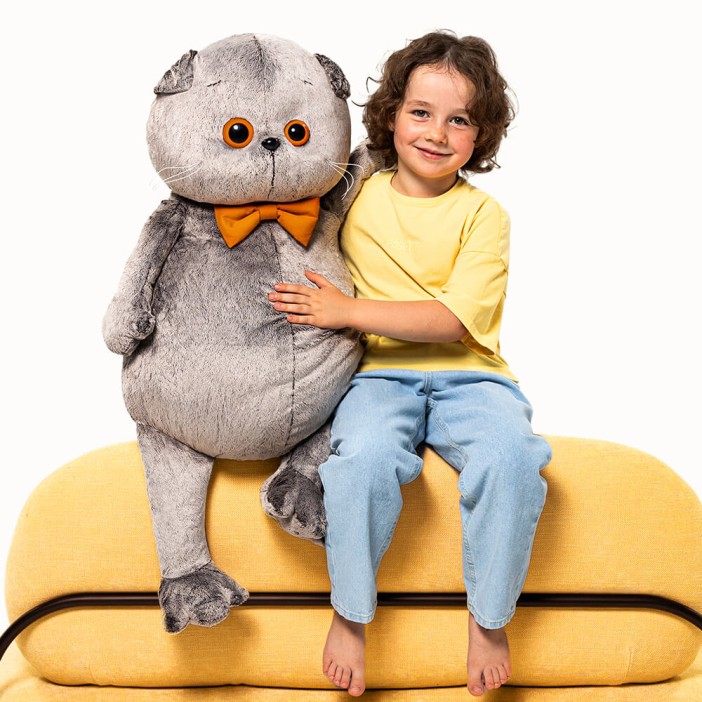 Мягкая игрушка &quot;Кот Басик с бархатным бантом&quot; (60 см) 