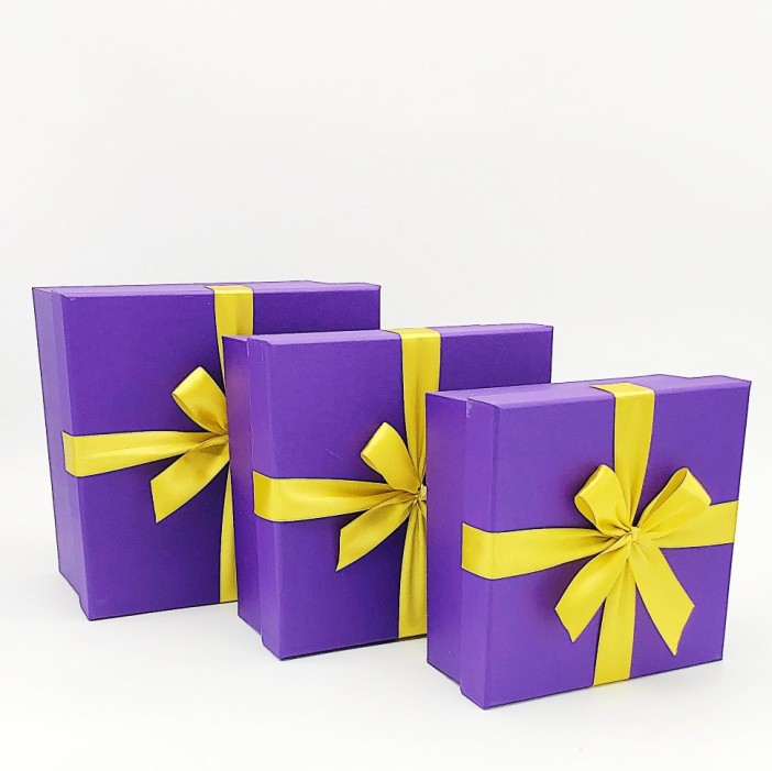 Набор подарочных коробок 3в1 &quot;Фиолетовая&quot; 