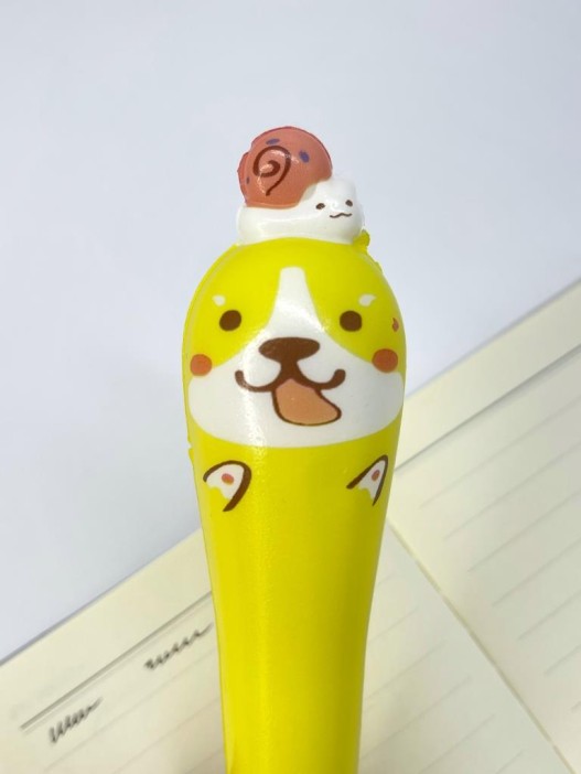 Ручка-сквиш &quot;Dog and snail&quot;, yellow 