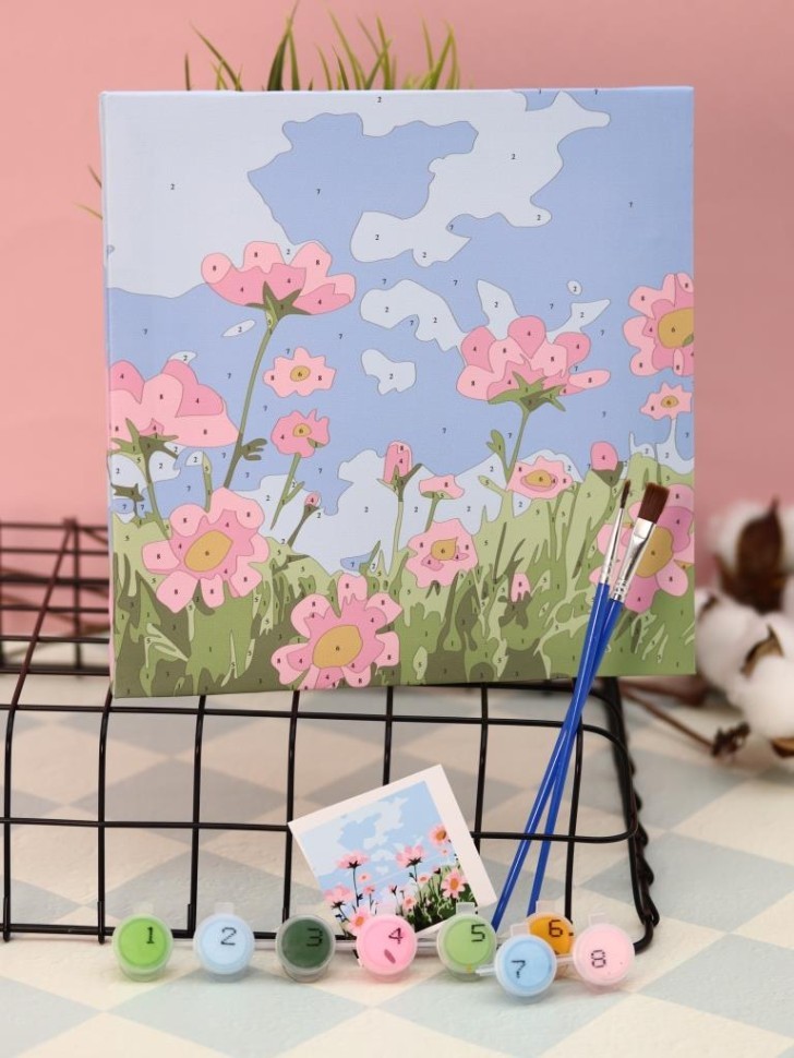 Картина по номерам на подрамнике Draw Me! "Маки", (20*20 см)
