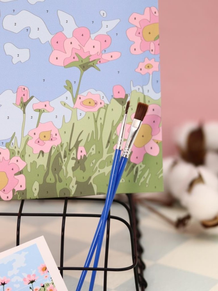 Картина по номерам на подрамнике Draw Me! "Маки", (20*20 см)