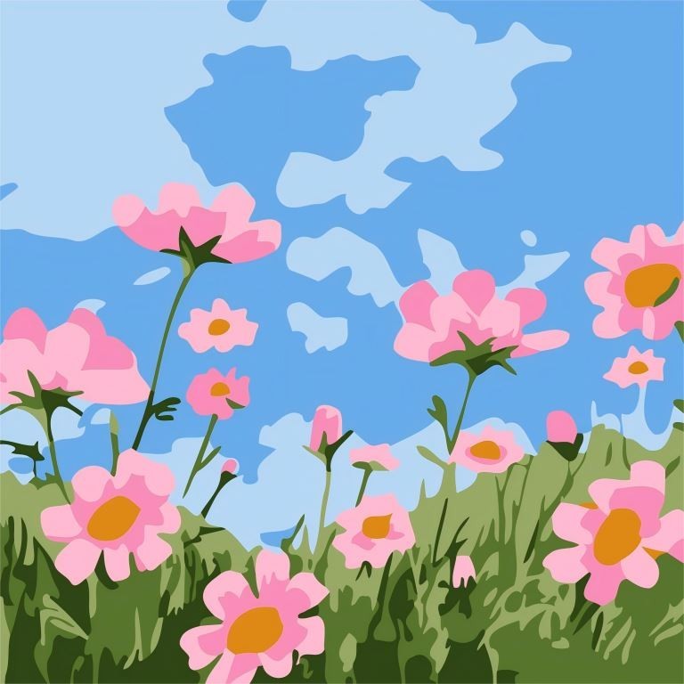 Картина по номерам на подрамнике Draw Me! "Маки", (20*20 см)
