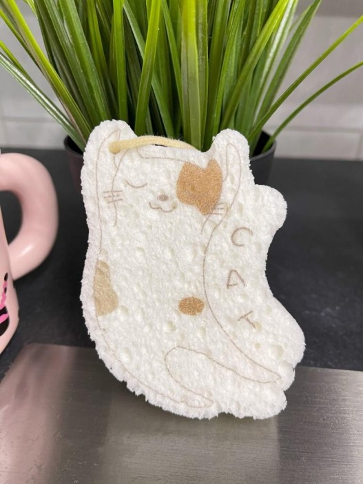 ЭКО губка для посуды "Sleepy cat" 