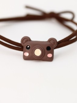Резинка для волос GIRLY "Camera bear", brown