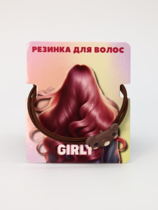 Резинка для волос GIRLY "Camera bear", brown 