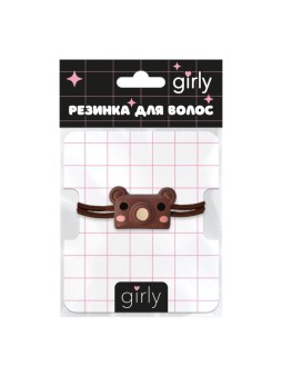 Резинка для волос GIRLY "Camera bear", brown